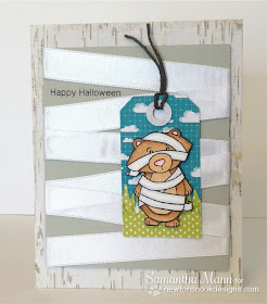 Mummy Bear Halloween card by Samantha Mann for Newton's Nook Designs