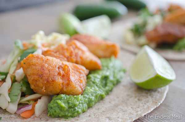 Fish Tacos, Southern Slaw and Aji Guacamole