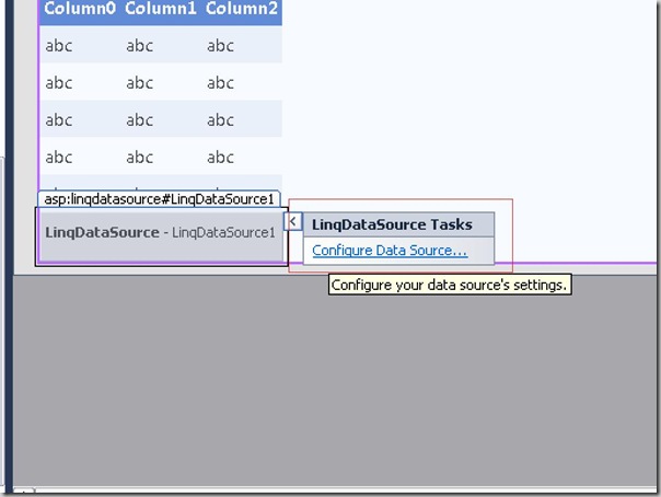 Configuring Linq Data Source