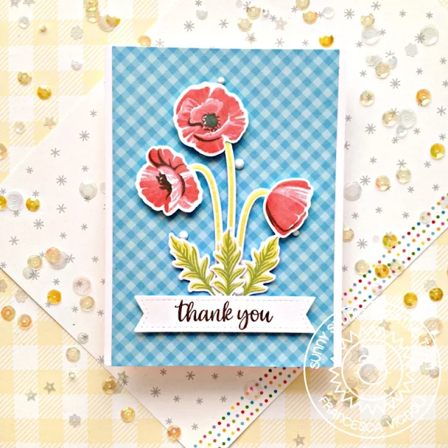 Sunny Studio Stamps: Poppy Fields Teacher Appreciation Thank You Card by Franci Vignoli