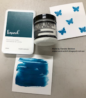 #ctmhVandra, Colour Dare Challenge, color dare, peacock, texture paste, palette knives, opaque matte, hello, CTMH, technique, Butterflies, 