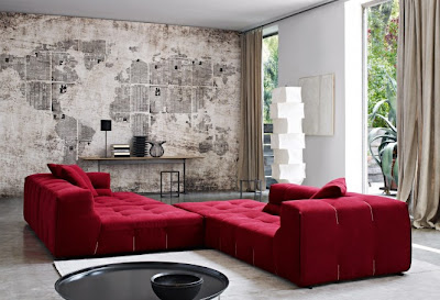 Sofa Merah Ruang Tamu