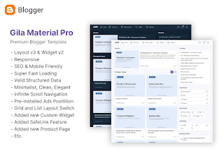 Gila Material pro premium blogger  templates free download