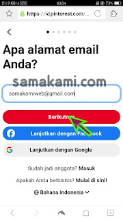 Membuat akun personal pinterest