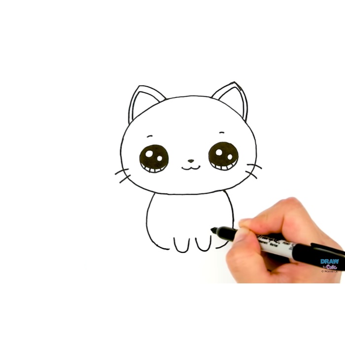 Cara Gambar  Kucing  Kartun Mudah 