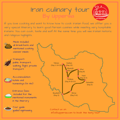  Join Uppersia Culinary Tour to travel through highlights of Iran and to learn cooking different Iranian cuisines.      