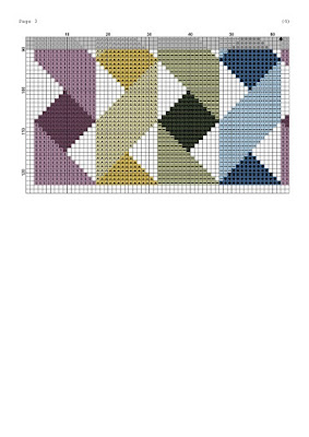 Ribbons geometric cross stitch pattern - Tango Stitch