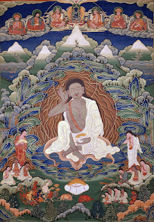 Bhutanese painted thanka of Milarepa (1052-1135), Late 19th early 20th Century, Dhodeydrag Gonpa, Thimphu, Bhutan