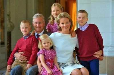 The Royal Family of Belgium: King Philippe, Queen Mathilde, and their children.