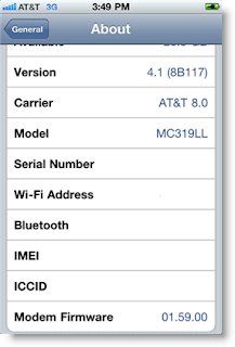 iOS 4.1 iPhone 4 Baseband 1.59.00