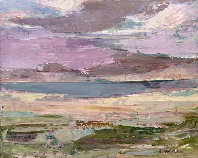 Lavender Skies painting of a Cape Cod beach with dramatic sky