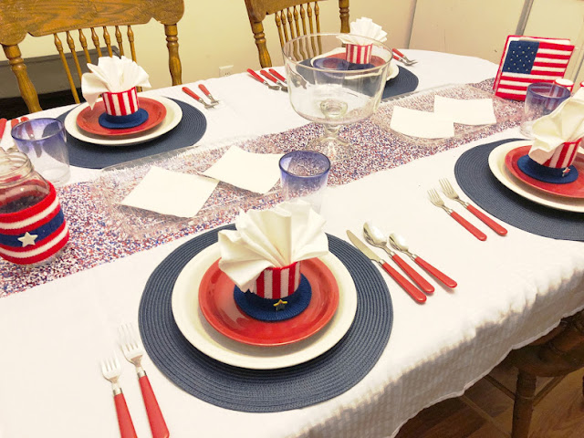4th of July Patriotic Breakfast Tablescape