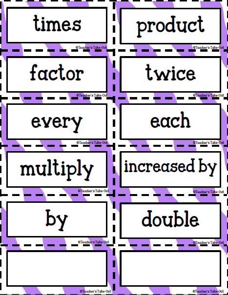 Key Words For Word Problems Freebie Teacher S Take Out
