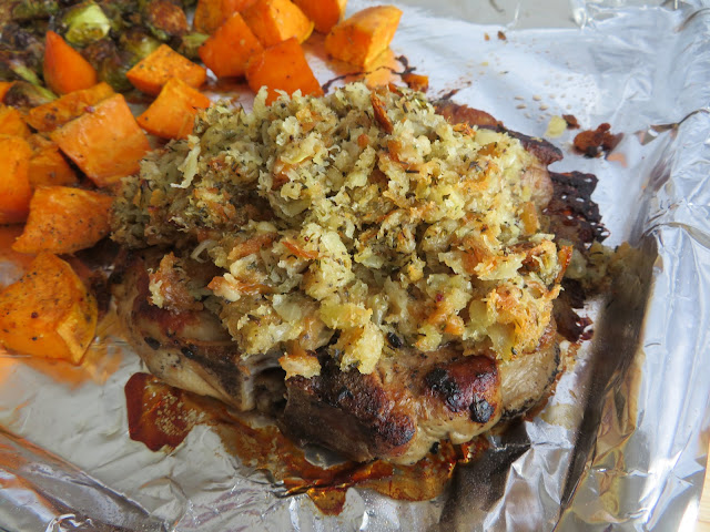 Sheet Pan Pork Chop & Stuffing Dinner