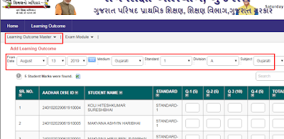 STD 1 AND 2  MARKS DATA ENTRY samayik Online Data Entry for the first periodic test marks of Standard 1 