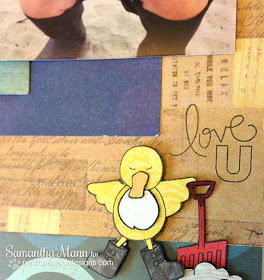 Beach Scrapbook page by Samantha Mann for Inky Paws Challenge #10  Newton's Nook Designs