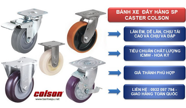 Bánh xe công nghiệp Colson tại Biên Hòa Đồng Nai www.banhxepu.net