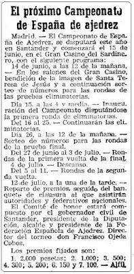 Recorte Mundo Deportivo sobre el Campeonato de España de Ajedrez de 1946