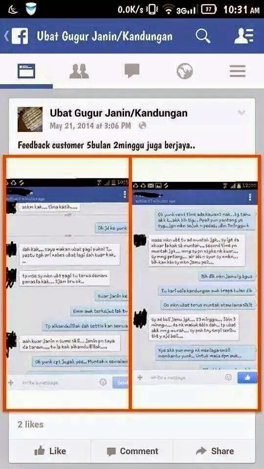 Ubat Gugur Kandungan Berleluasa Di FB