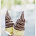 Chocolate milk ice cream with close up background stock photos