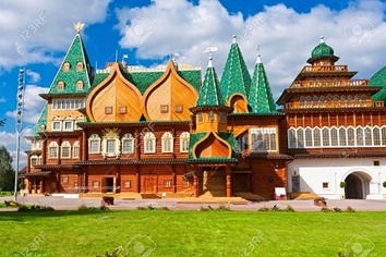 Wooden palace in park Kolomenskoe, Moscow, Russia