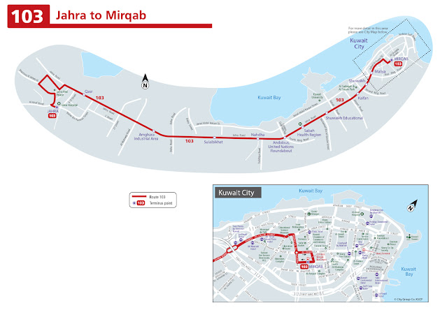 Kuwait City Bus Route 103 (Jahra to Mirqab)