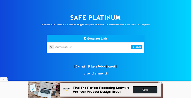 Safe Platinum Evolution Safelink Blogger Template