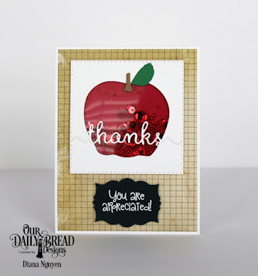 Diana Nguyen, Class Act, Apple, Teacher, Teacher Appreciation, Shaker card