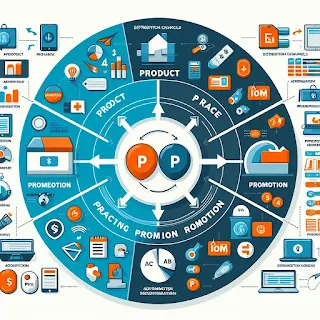 لمزيج التسويقي وأنواعه 4P's و 7P's و 4C's