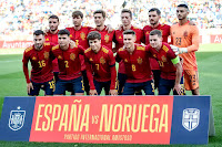 SELECCIÓN DE ESPAÑA SUB 21. Temporada 2022-23. Abel Ruiz, Juan Miranda, José Gragera, Jon Pacheco, Víctor Chust, Leo Román. Álex Baena, Arnau Martínez, Rodrigo Riquelme, Beñat Turrientes, Sergio Gómez. SELECCIÓN DE ESPAÑA SUB 21 3 SELECCIÓN DE NORUEGA SUB 21 0 Martes 27/09/2022, 18:30 horas. Partido amistoso. Huesca, estadio El Alcoraz: 5.200 espectadores: GOLES: 1-0: 40’, Gragera. 2-0: 51’, Abel Ruiz. 3-0: 90+3’, Hugo Novoa.