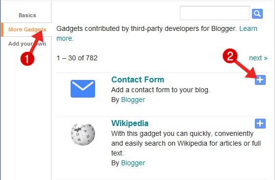 blogger blog ke liye contact form select kare