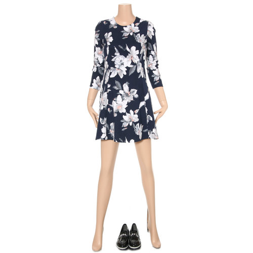 Floral Three-Quarter Sleeved Dress