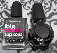 Sally Hansen 'Big Smoky Top Coat', and Konad Special Polish in Black