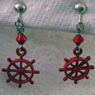 Ship's wheel earrings