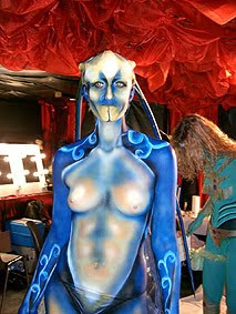 Body Painting Festivals Blue Alien Style