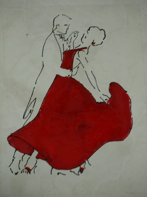 Glass Painting 'The Dancing couple'