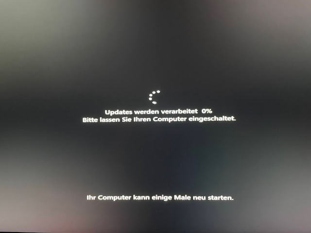 Der Computer wird mehrmals neu gestartet.