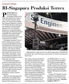 Kliping RI-Singapura Produksi Terrex dari Harian Umum Pikiran Rakyat edisi 12 November