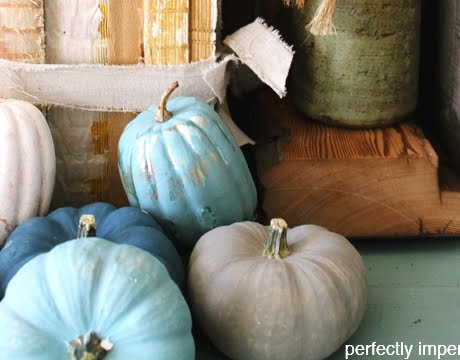pumpkins painted with chalk paint