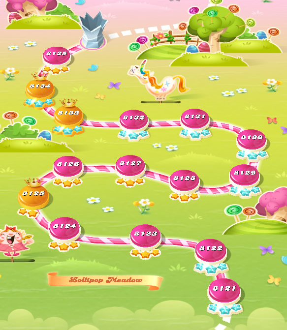 Candy Crush Saga level 8121-8135