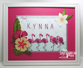 ODBD Tickled Pink, ODBD Custom Flamingos Dies, ODBD Custom Frangipani Dies, ODBD Custom Hibiscus Dies, ODBD Custom Tropical Leaves Dies, ODBD Custom Ferns Dies, ODBD Custom Alphabet Dies, ODBD Custom Clouds and Raindrops Dies, Frame Designed by Angie Crockett