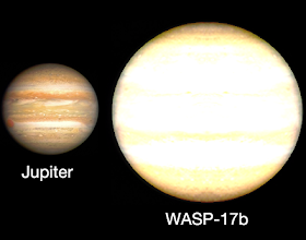 Comparación tamaño WASP-17b y Júpiter