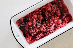 Blackberry Rosé Granita with Basil Whipped Cream