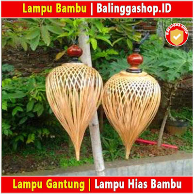 Lampu Bambu Gantung Model Lancip