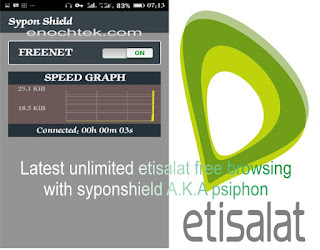 latest unlimited etisalat free browsing using syponshield