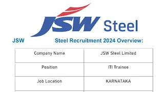 JSW Steel Recruitment 10th Pass,12th Pass, ITI, and Diploma Holders | JSW Steel Campus Placement Drive 2024 | 10th Pass,12th Pass, ITI, and Diploma Jobs Vacancies in JSW Steel