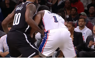 James Harden hits Royce ONeal in groin, Sixers vs. Nets, 4/20/2023