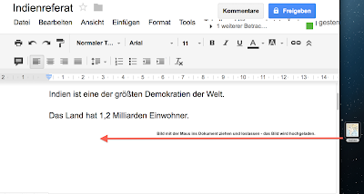 Google Docs - Bilder ins Dokument ziehen und so ganz einfach hochladen