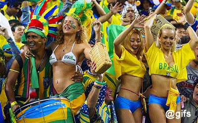 Beautiful Girls Brazilian Football Supporters World Cup