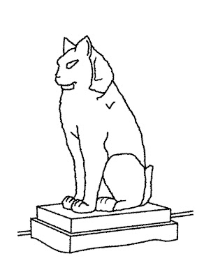 Cat Sculpture Los Gatos - Free Coloring Book by gvan42